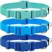 3 Pack Dog Collars Comfortable and Adjustable Nylon Dog Collars for Puppy Small Dogs XS (8-12inch)ï¼ŒGreen Blue and Royal Blue