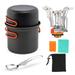 Tomshoo Portable Camping Cookware Set with Folding Spork and Stove Perfect for Picnic and Hiking