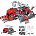 Toys Clearance 2023! CWCWFHZH Children deformation fire engineering vehicle storage parking lot set toy Construction Vehicles Toys