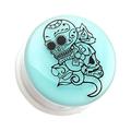 Glow in the Dark Floral Sugar Skull Single Flared Ear Gauge Plug