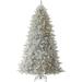 Silver Artificial Christmas Tree | Luxe - Pure - 8 Ft | Pre-Lit With 650 LED Candlelight Clear Lights | Includes Tree Stand Storage Bag On/Off Foot Pedal Extra Bulbs & Fuses