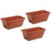 Uxcell 14.1 x6.7 x5.3 Rectangular Window Box Planter Plastic Pots with Tray Red 3 Pack