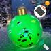 Inflatable Christmas Ball Solar Light Up PVC Christmas Outdoor Decorations 24 Inch Inflatable Christmas Ornaments Giant Inflatable Ornaments For Holiday Lawn Porch Decor (Santa Claus Green)