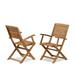East West Furniture Outdoor Patio Garden Side Wooden Patio Chairs - Hayward Arms Chairs Set of 2