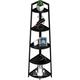 Biplut WTZ Corner Shelf 70 Inch Tall Bookshelf 5- Tier Industrial Corner Bookcase Corner Ladder Shelf Small Bookshelf Rustic Bamboo Stand for Living Room Kitchen Home Office Black