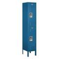 Salsbury Industries 12 in. W x 66 in. H x 12 in. D Standard Metal Locker-Double Tier-1 Wide-Blue-Unassembled