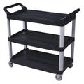 MYXIO Foodservice Cart 330lbs Capaticy 3 Shelf Utility Cart Push Transfer Storage Tray Mobile Tool s Printer Cart 33 X 17 X 38 Outside Dimmensions 26X17 Shelf Size 18002