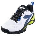 Diadora Men`s Blushield Torneo 2 Clay Tennis Shoes White and Deja Vu Blue ( 11.5 )