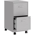 xrboomlife Scranton & Co Mobile 2 Drawer Metal Vertical File Cabinet Letter-Size in Arctic Silver Partially Assembled