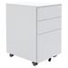 MYXIO Essential File Cabinet - Home Office Filing Cabinet with Three Drawers for Files Storage - Metal Storage Cabinet with Roll-and-Lock Casters Hanging Files & Lockable Top Drawer (White)
