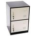 MYXIO Vertical Stackable Storage Cabinet Rectangular School Lockers with Locks Floor Standing Metal Drawer Organizers for Office Home Gym Employee Black White/White (2 Doors)