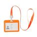 Nomeni Id Badge Holders Clearance! Double-Sided Transparent Employee Work Card Holder Employee Plastic Id Card Passport Holder Orange