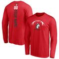 Men's Fanatics Branded Red Northeastern Huskies Playmaker Personalized Football Long Sleeve T-Shirt