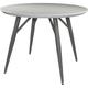 Lotus Round Dining Table High Gloss with Steel Legs 100cm - Light Grey