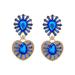 Women's Teardrop Baguette Gem Drop Earrings by Eloquii in Gold + Blue Multi (Size NO SIZE)