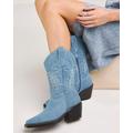 Embroidered Calf Western Boots Wide S