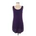 LOGO by Lori Goldstein Casual Dress - Shift Scoop Neck Sleeveless: Purple Print Dresses - Women's Size Medium