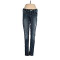 Express Jeans Jeggings - Mid/Reg Rise: Blue Bottoms - Women's Size 2 - Dark Wash