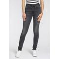 Skinny-fit-Jeans LEVI'S "721 High rise skinny" Gr. 32, Länge 32, schwarz (black wash) Damen Jeans Röhrenjeans