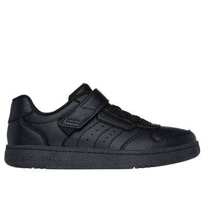 Skechers Boy's Quick Street Sneaker | Size 1.0 | Black | Synthetic/Textile | Machine Washable