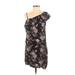 Pink Rose Casual Dress: Black Floral Dresses - Women's Size Small