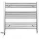 Myhomeware 900mm Wide Chrome Dual Fuel Electric Radiator Bathroom Towel Rail Radiator With Thermostatic and Standard Electric Element UK (900 x 600 mm (h), Standard Electric Element)