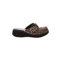 Yellow Box Mule/Clog: Slip-on Platform Casual Brown Leopard Print Shoes - Women's Size 6 - Round Toe