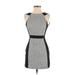 BCBGeneration Casual Dress - Sheath: Gray Houndstooth Dresses - Women's Size X-Small