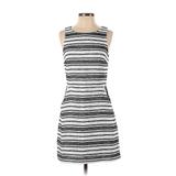 Banana Republic Factory Store Casual Dress - Mini Boatneck Sleeveless: White Stripes Dresses - Women's Size 0