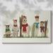 The Holiday Aisle® Llama Family Winter Sports- Premium Gallery Wrapped Canvas - Ready To Hang Metal in Black/Blue/Green | Wayfair