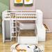 Buse Full over Twin 2 Drawers L-Shaped Bunk Beds w/ Built-in-Desk by Harriet Bee, Wood in White | 65 H x 78.7 W x 87.6 D in | Wayfair