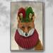 The Holiday Aisle® Christmas Foxy Christmas Fool Canvas, Solid Wood in Orange/Red/White | 25 H x 17 W x 1.5 D in | Wayfair