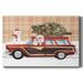 The Holiday Aisle® Santa On Wheels I Canvas, Solid Wood in Brown/Green/Red | 8 H x 12 W x 1.5 D in | Wayfair 71A854B808474F0EA0E87136660E5687