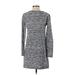 Lou & Grey Casual Dress - Shift Crew Neck Long sleeves: Gray Color Block Dresses - Women's Size X-Small