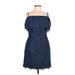 Christina Wu Celebrations Cocktail Dress: Blue Jacquard Dresses - Women's Size 12