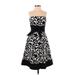 White House Black Market Casual Dress: Black Floral Motif Dresses - Women's Size 2