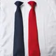 Cravate à Clip Simple pour hommes et femmes uniforme couleur unie cravate pré-nouée pour bureau