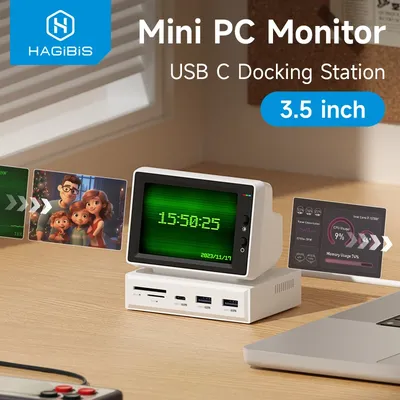 Hagibis-Mini écran IPS avec concentrateur USB C pour ordinateur portable MacPle moniteur de