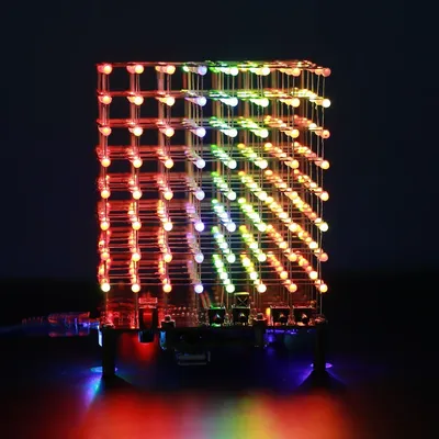 Kit elettronico LED fai-da-te Luce musicale RGB Cubo 3D Amplificatore compatibile Bluetooth