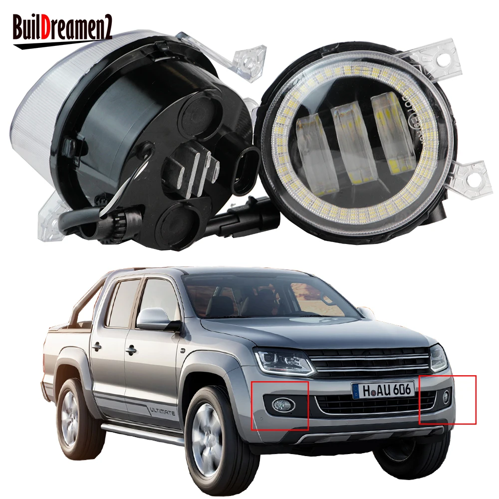 2X30W LED fendinebbia camion Angel Eye fendinebbia Daytime Running Lamp DRL per Volkswagen VW Amarok 2010 2011 2012 2013 2014 2015 2016