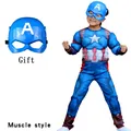Anime Captain Iron Man Cosplay Costume 3D Style Muscle Suit Captain America Movie gioco di ruolo