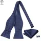Jacquard Paisley Floral Dots Striped Silk Mens Bowtie Adjustable Self Bow Tie Hankerchief Cufflinks
