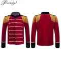 Ringmaster Costume Kids Boys Long Sleeves Velvet Coat Jacket Red Circus Lion Tamer Halloween Party