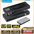4x2 4K HDMI Switch Estrattore audio ARC e ottico Toslink 4 IN 2 OUT Switch HDMI 4K 60Hz HDMI Switcher remoto per Apple TV PS4
