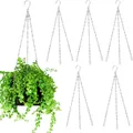 Hanging Flower Pot Silver 3 Strand Replacement Garden Hanging Basket Spare Metal Chains Hanger For