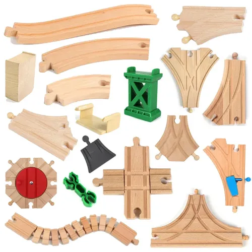 Buche Holz Track Zug Spielzeug Holz Zug Eisenbahn Track Set Zubehör Montage Spielzeug Für Kinder