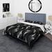 Designart "Deep Black Silver Elegance IV" Silver Glam Bedding Set With Shams