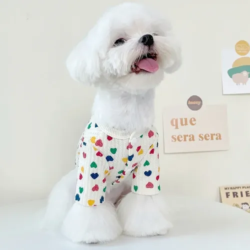 Liebe Strickjacke Haustier Hund Kleidung Teddy Pommerschen Tragen Kleine Hund Malteser Hund