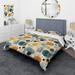 Designart "Yellow And Green Geometric Pattern V" Green Modern Bedding Set With Shams