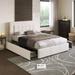 PU Leather and Velvet Upholstered Queen Platform Bed with Drawers